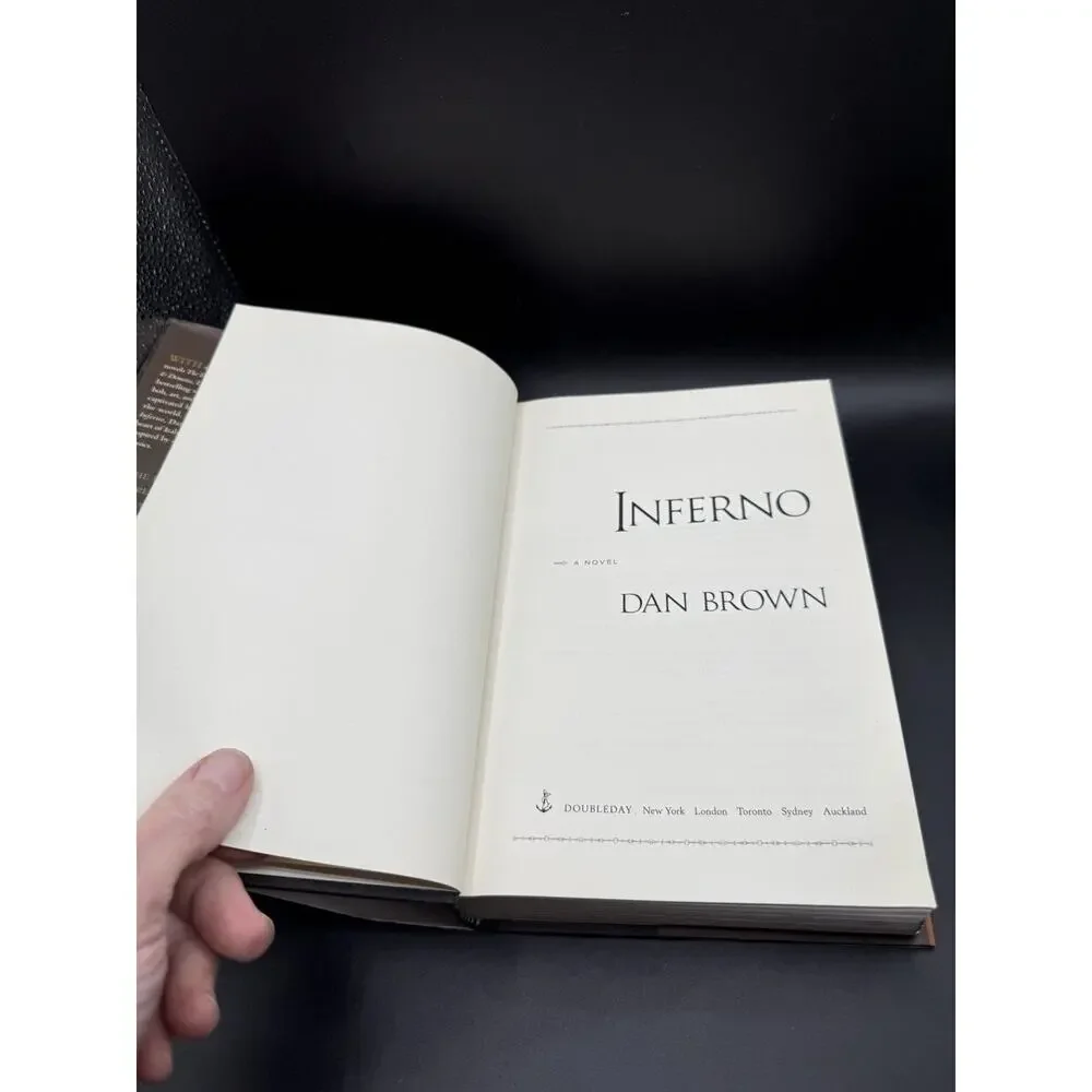 Dan Brown Inferno, First Edition, Doubleday Hardcover DJ L, Excellent Condition